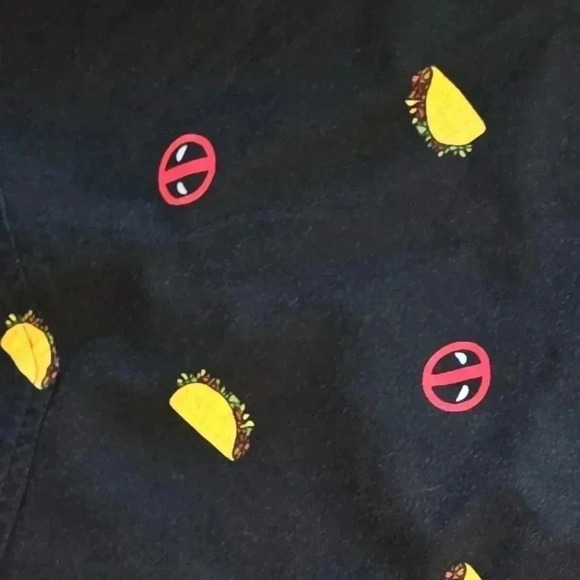 Deadpool Tacos Marvel Button-up Print Shirt Dead Pool Men's L XL - Picture 1 of 8